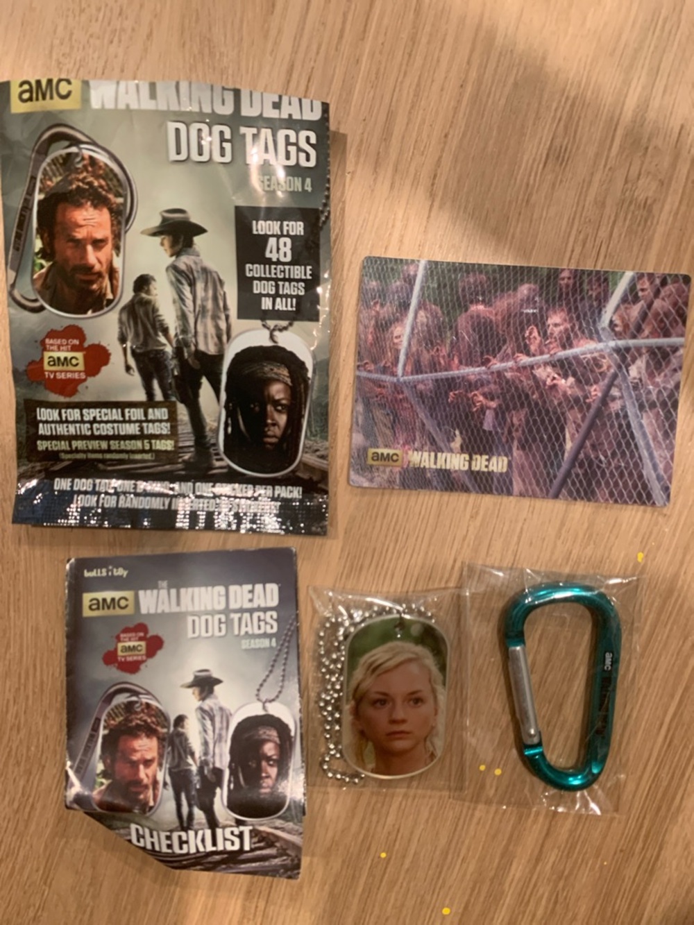 The Walking Dead Teal Carabiner with Collectible Dog Tag